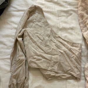 Tan one shoulder blouse